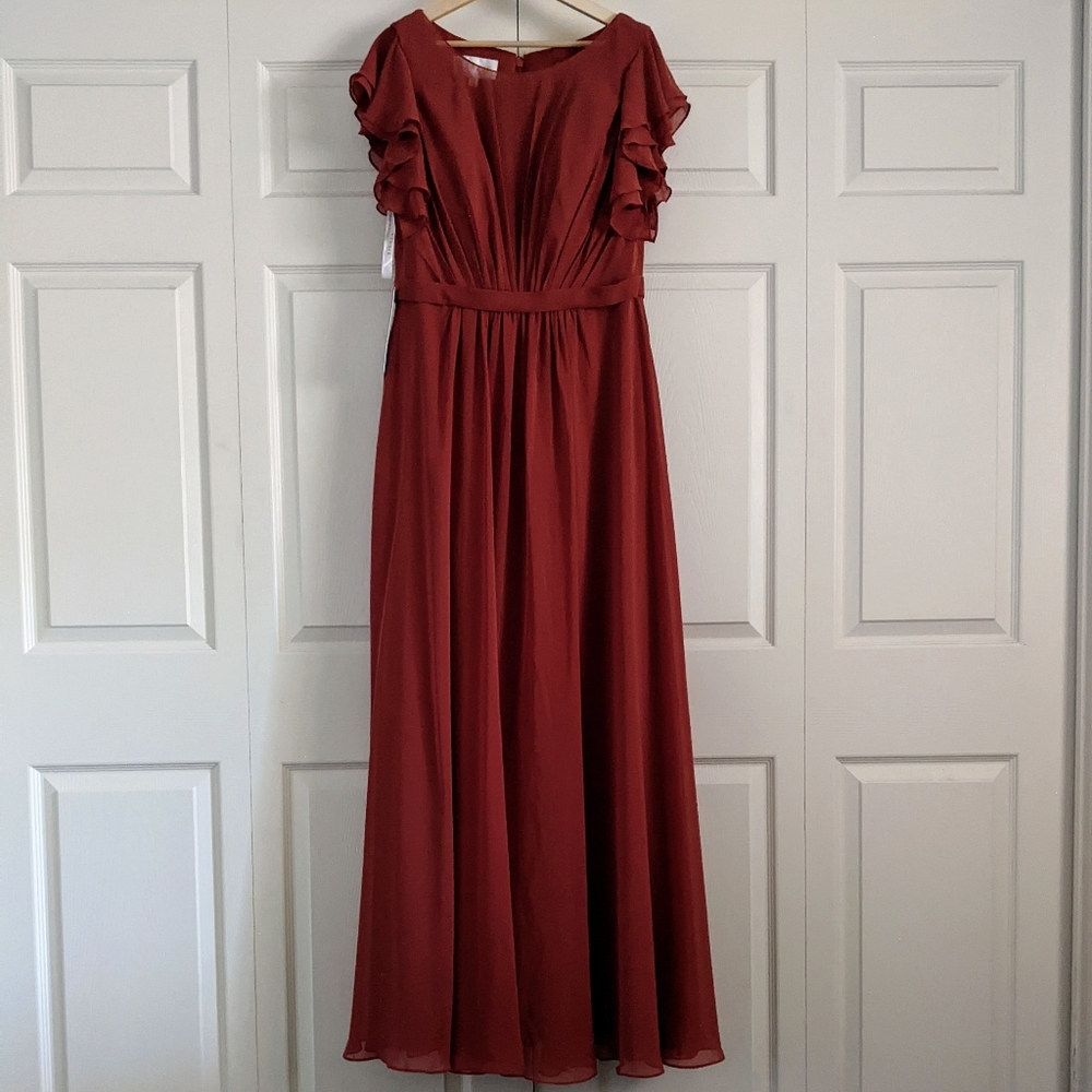 NWT Azazie Daphne Dress - Terracotta W 14